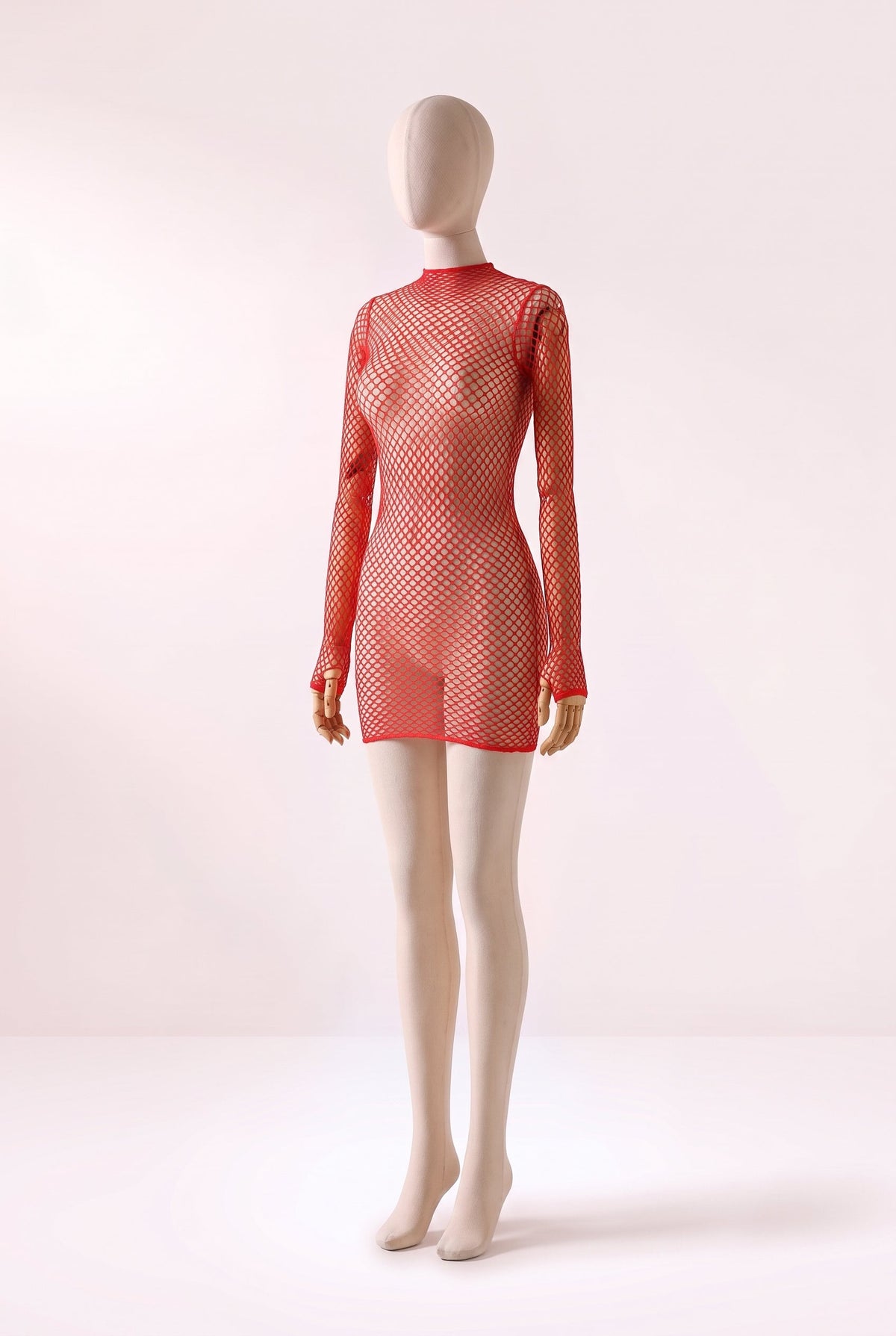 Rosalind Red Fishnet Open-Back Dress