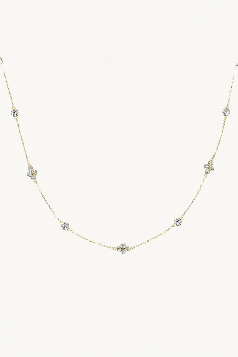 Winona Round-Cut Moissanite Strand Necklace