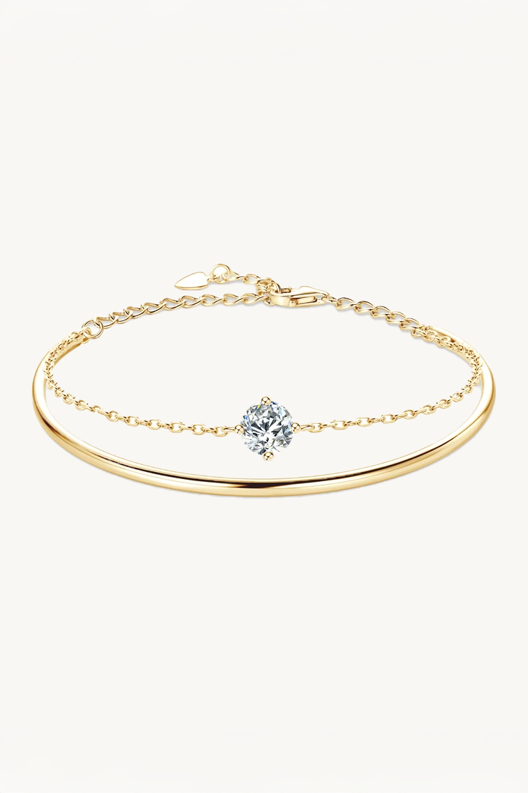 Tamsin Solitaire Moissanite Bangle Bracelet