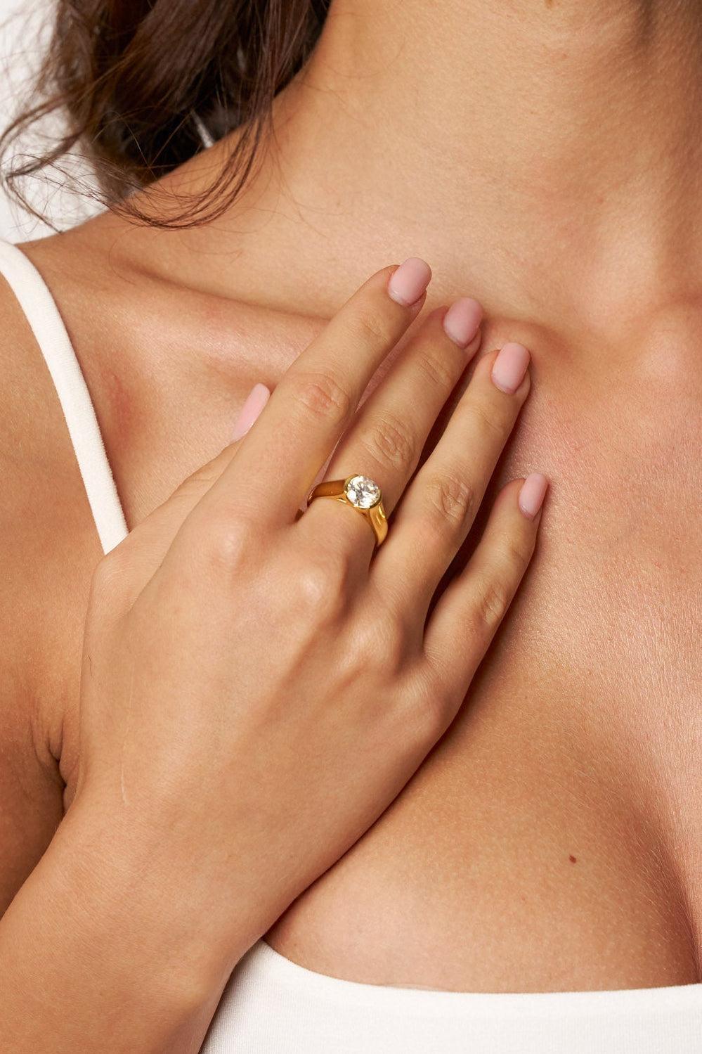 Wide Band 2 ct Moissanite Solitaire Ring