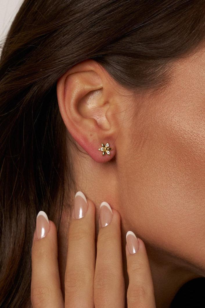 Suri Blossom Moissanite Stud Earrings