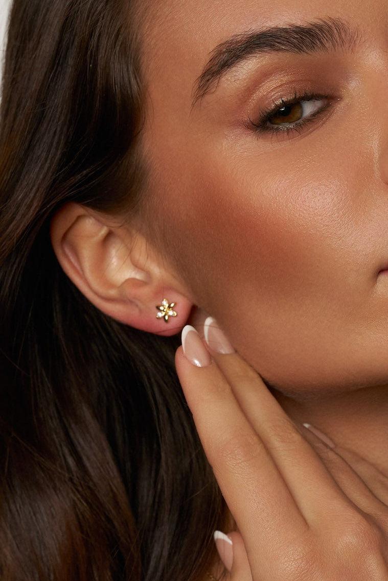 Suri Blossom Moissanite Stud Earrings