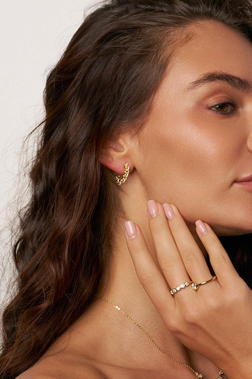 Sylvie Interlinked Moissanite Loop Earrings