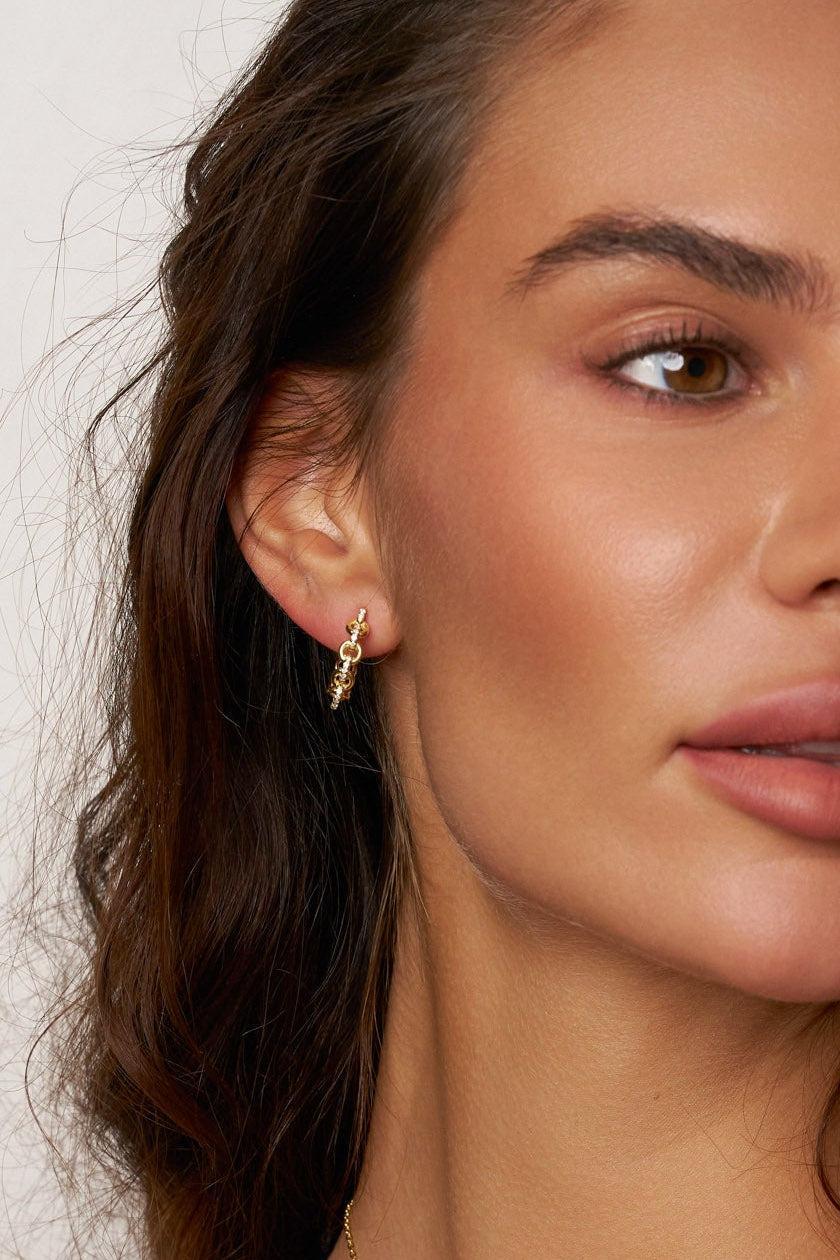 Sylvie Interlinked Moissanite Loop Earrings