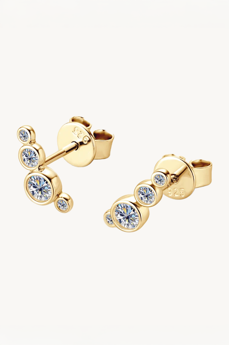 Tessa Trio Cascade Moissanite Studs