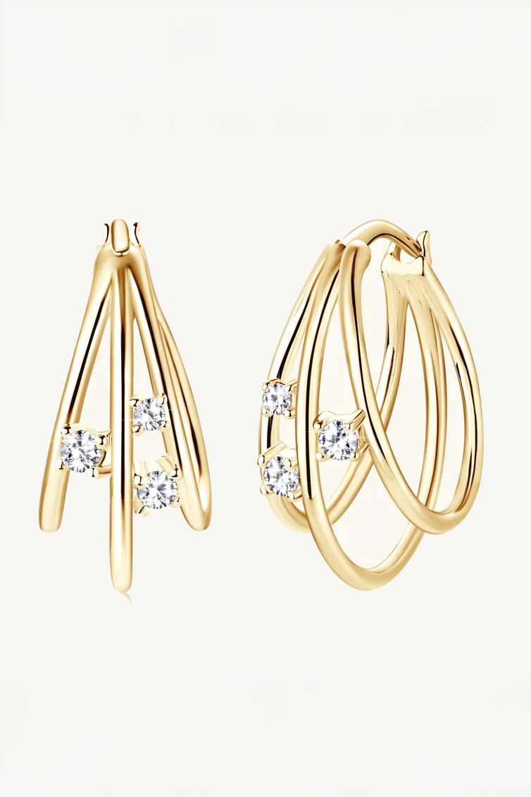 Saskia Crossover Moissanite Hoop Earrings