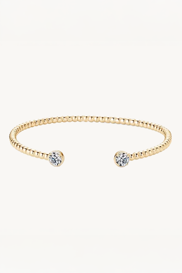 Veda Beaded Open Moissanite Bangle