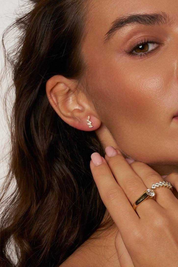 Thalia Marquise Leaf Cluster Studs