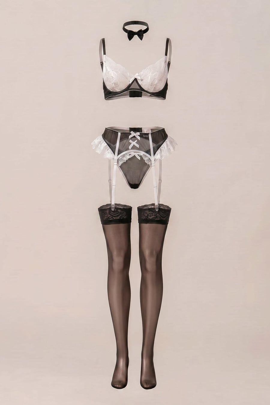 Calla Fishnet Maid Costume Set