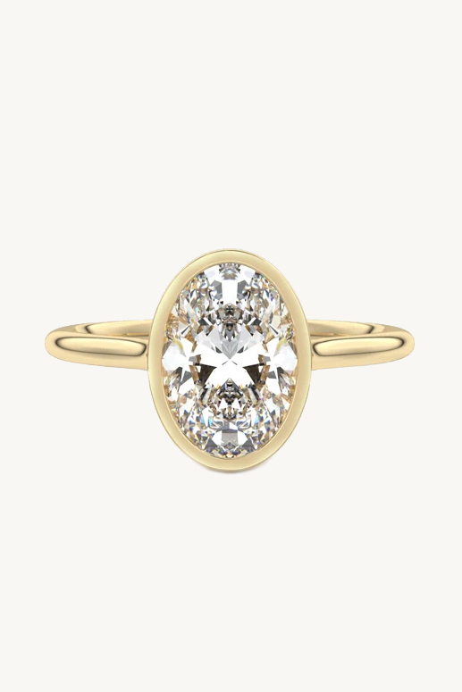 Oval Zircon Solitaire Promise Ring