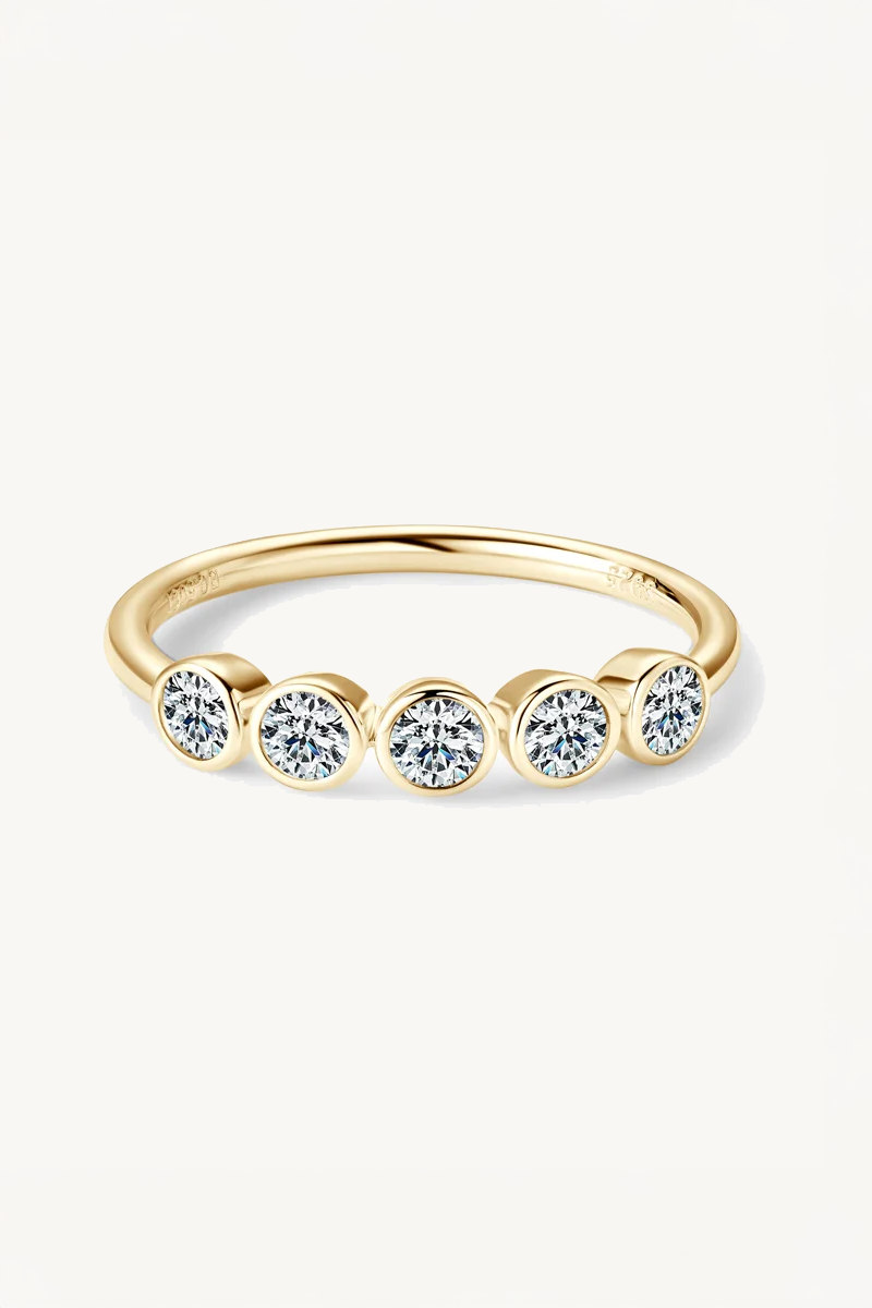Quintet Bezel Moissanite Band