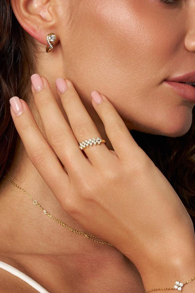 Blossom Cluster Moissanite Ring