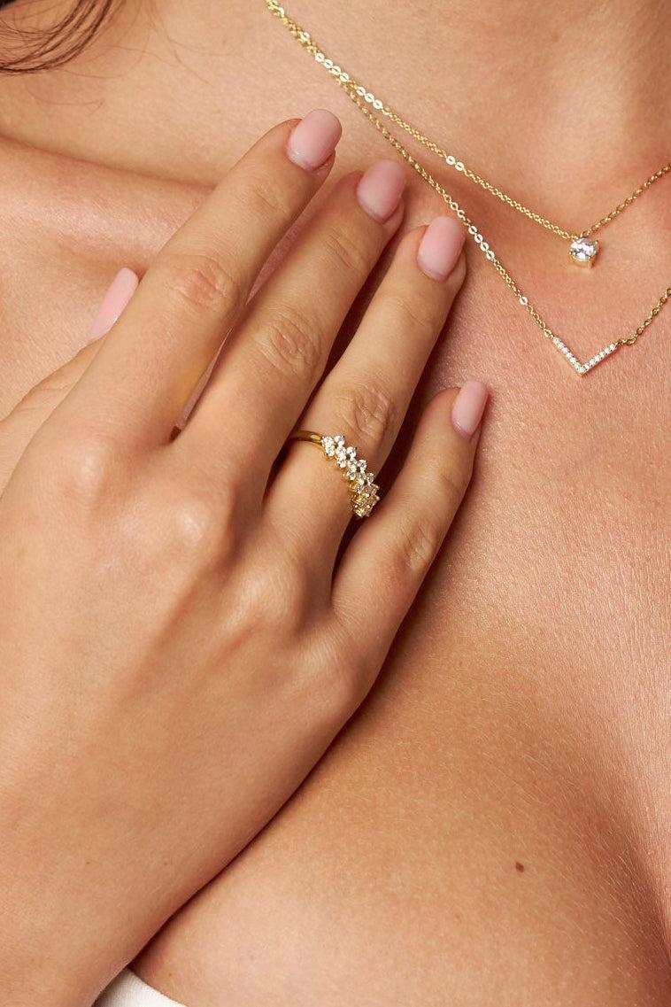 Blossom Cluster Moissanite Ring