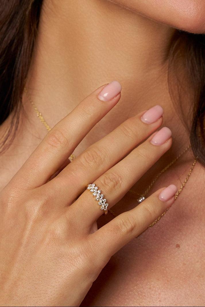 Blossom Cluster Moissanite Ring