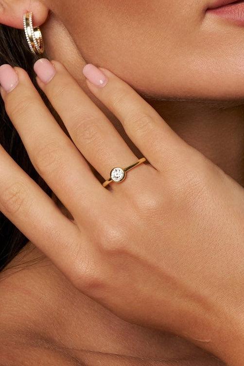 Bezel-Set 0.5 ct Moissanite Ring