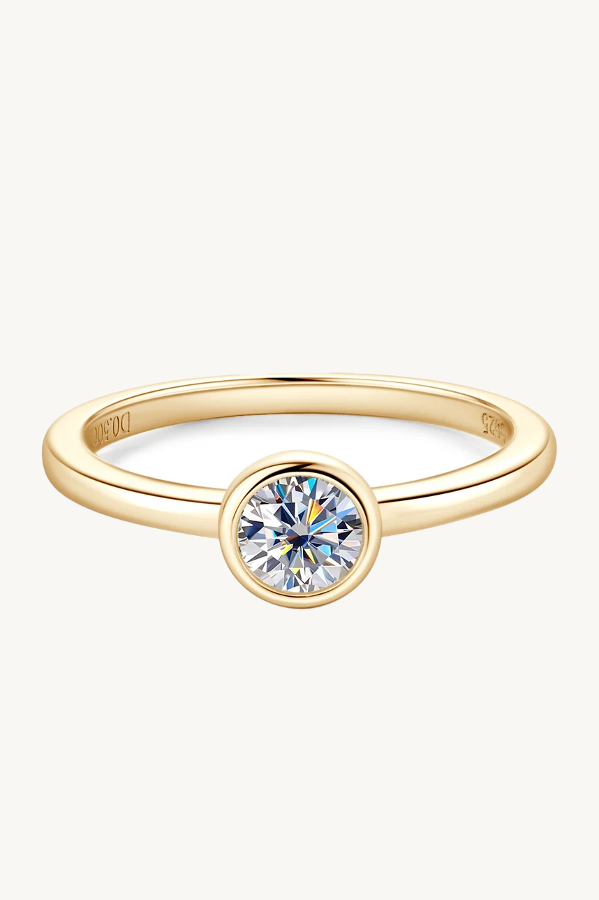 Bezel-Set 0.5 ct Moissanite Ring