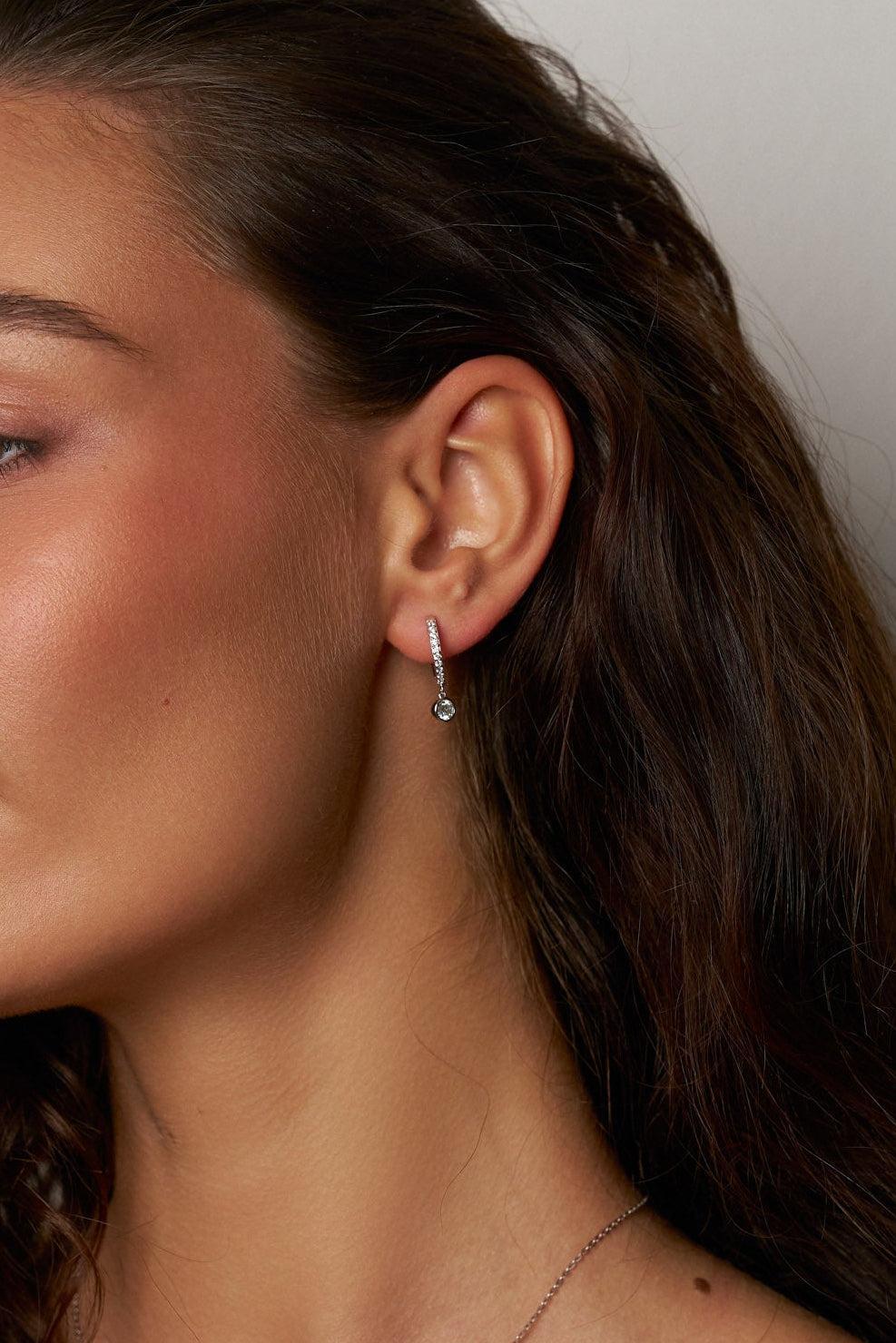 Teardrop Moissanite Drop Earrings
