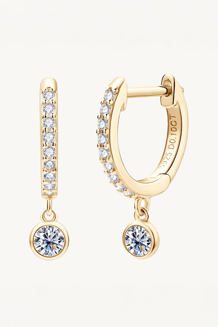 Teardrop Moissanite Drop Earrings