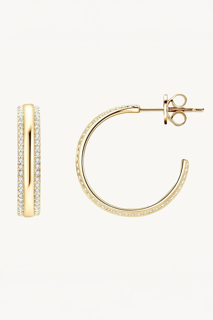 Selene Double-Row Moissanite Hoops
