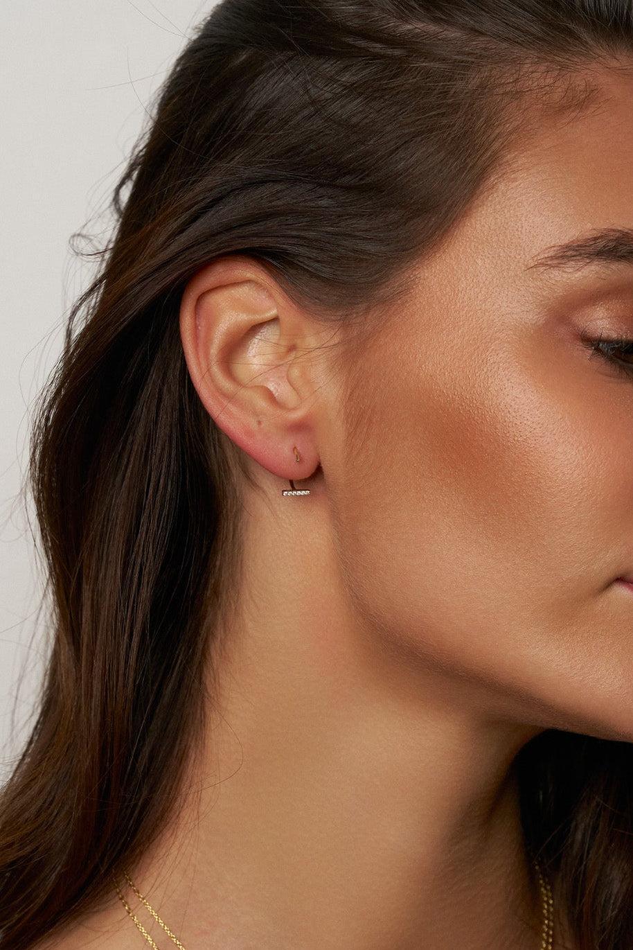 Sloane Mini Moissanite Bar Earrings