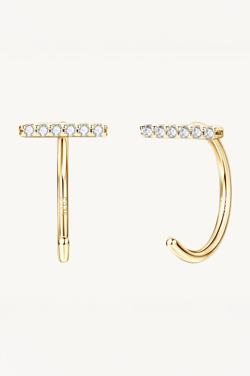 Sloane Mini Moissanite Bar Earrings