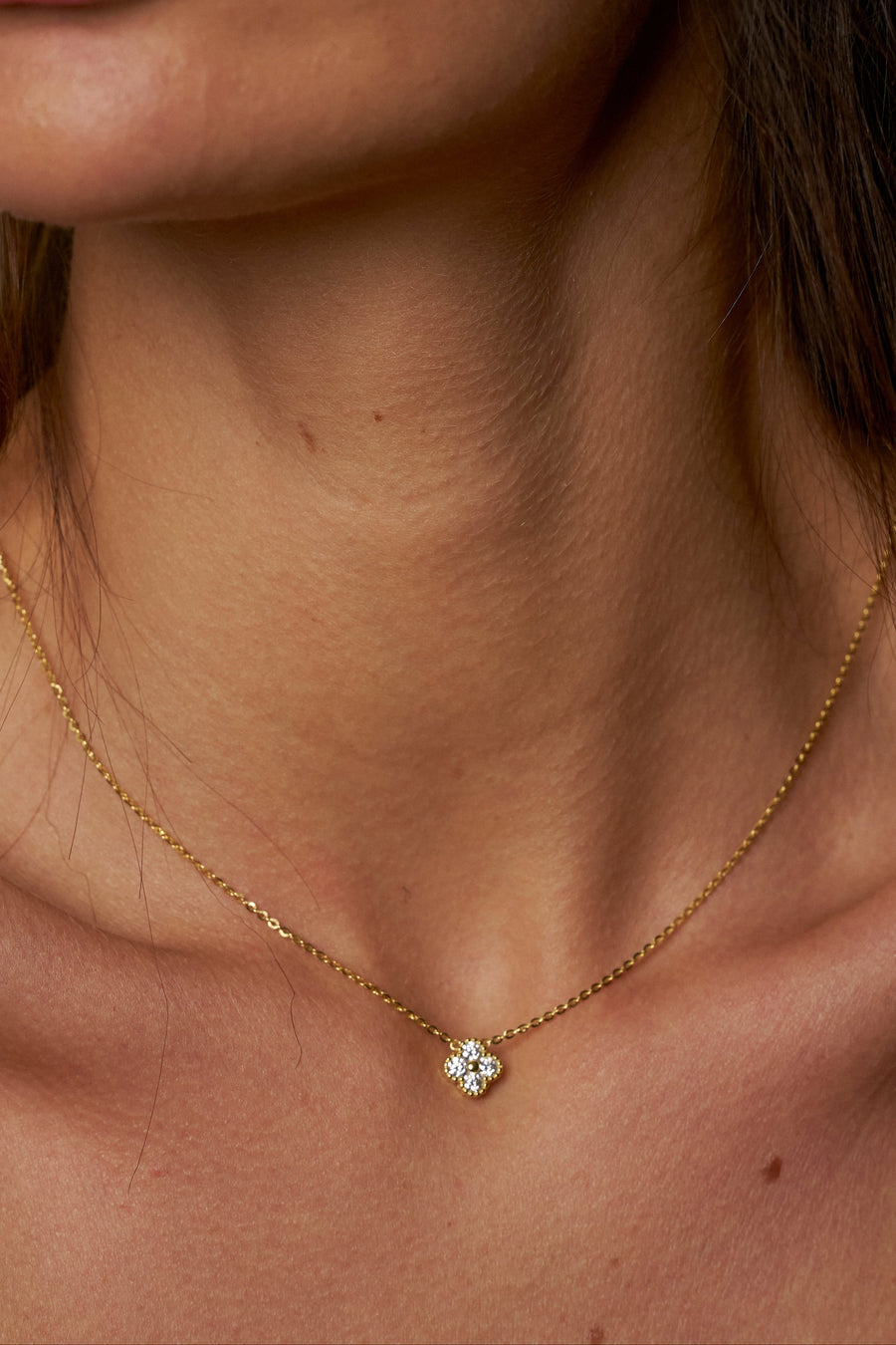 Yara Four-Stone Clover Moissanite Necklace