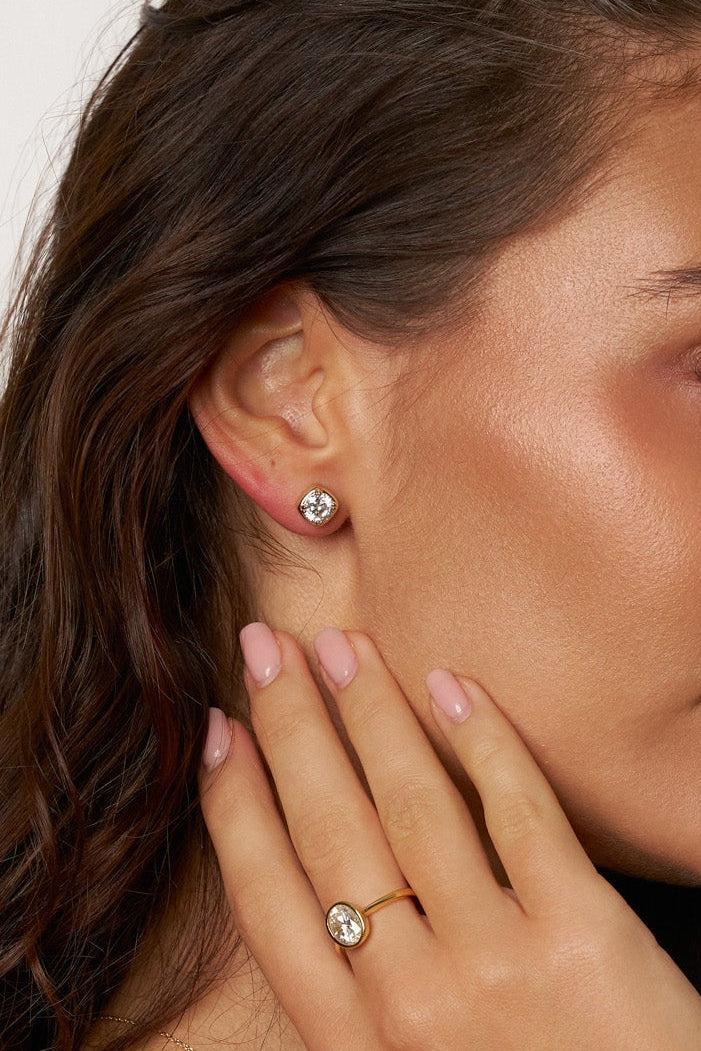 Stella 1 ct Cushion-Frame Moissanite Studs