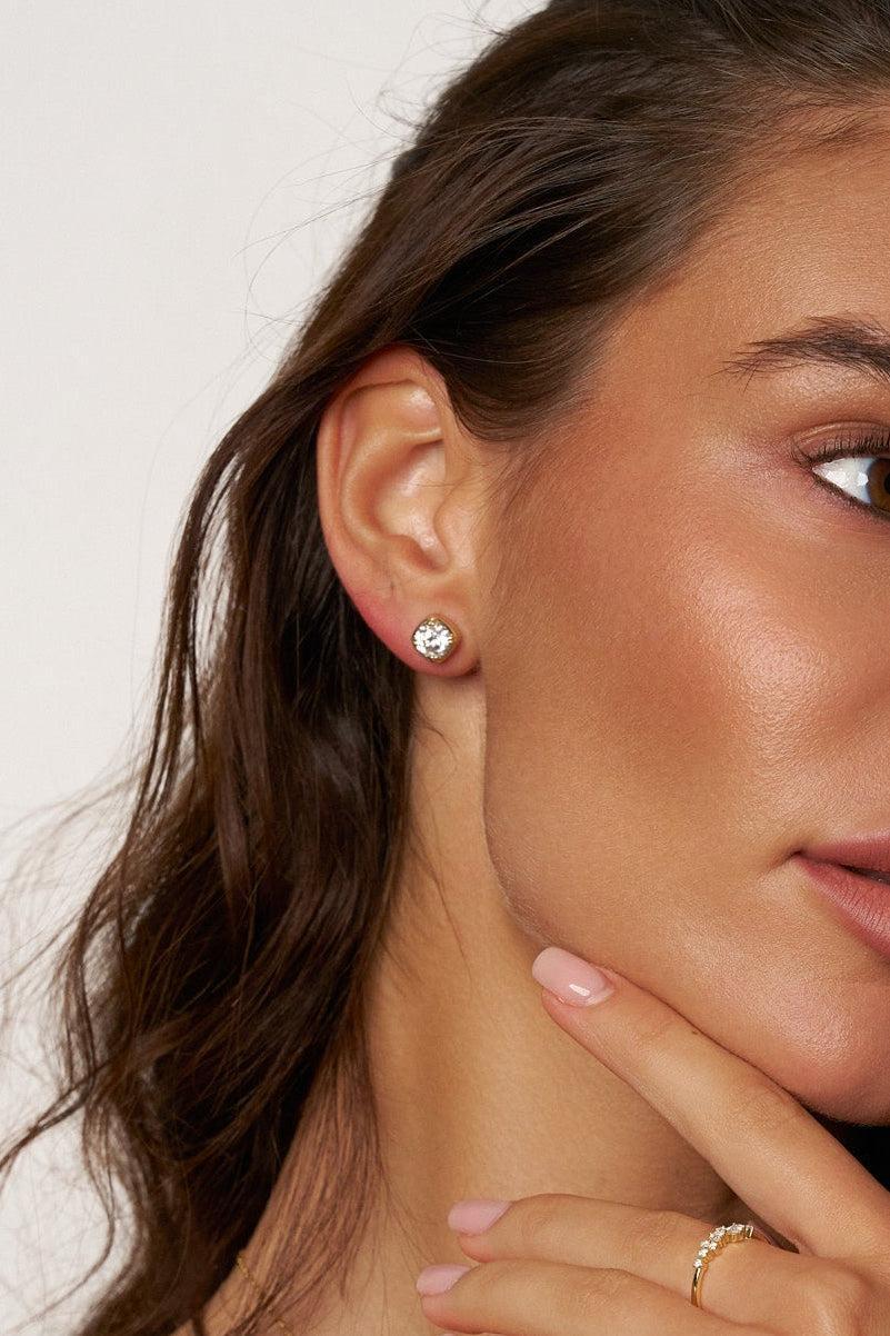 Stella 1 ct Cushion-Frame Moissanite Studs