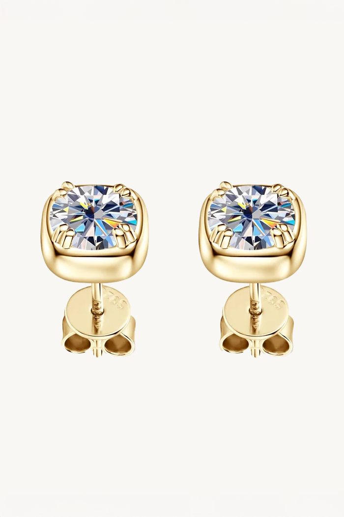 Stella 1 ct Cushion-Frame Moissanite Studs