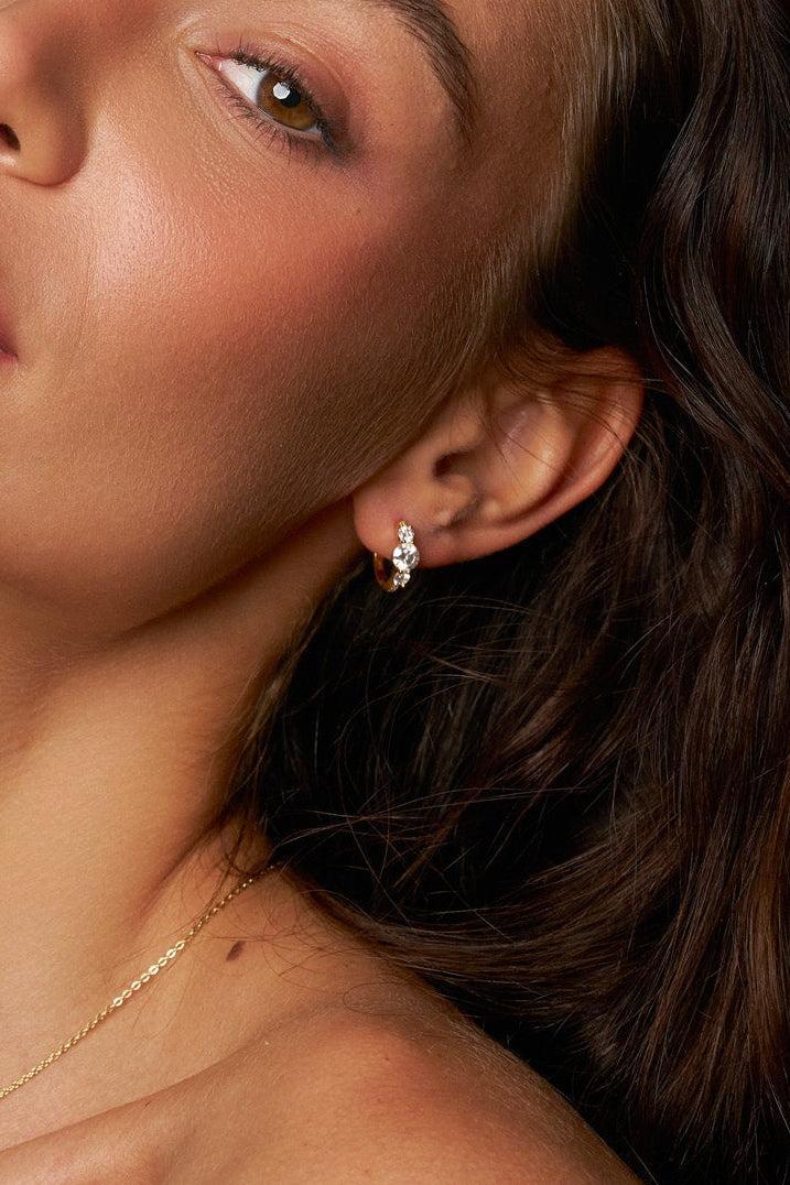 Sienna Graduated Moissanite Hoop Earrings