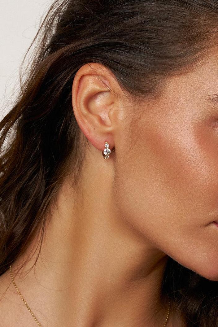 Sienna Graduated Moissanite Hoop Earrings