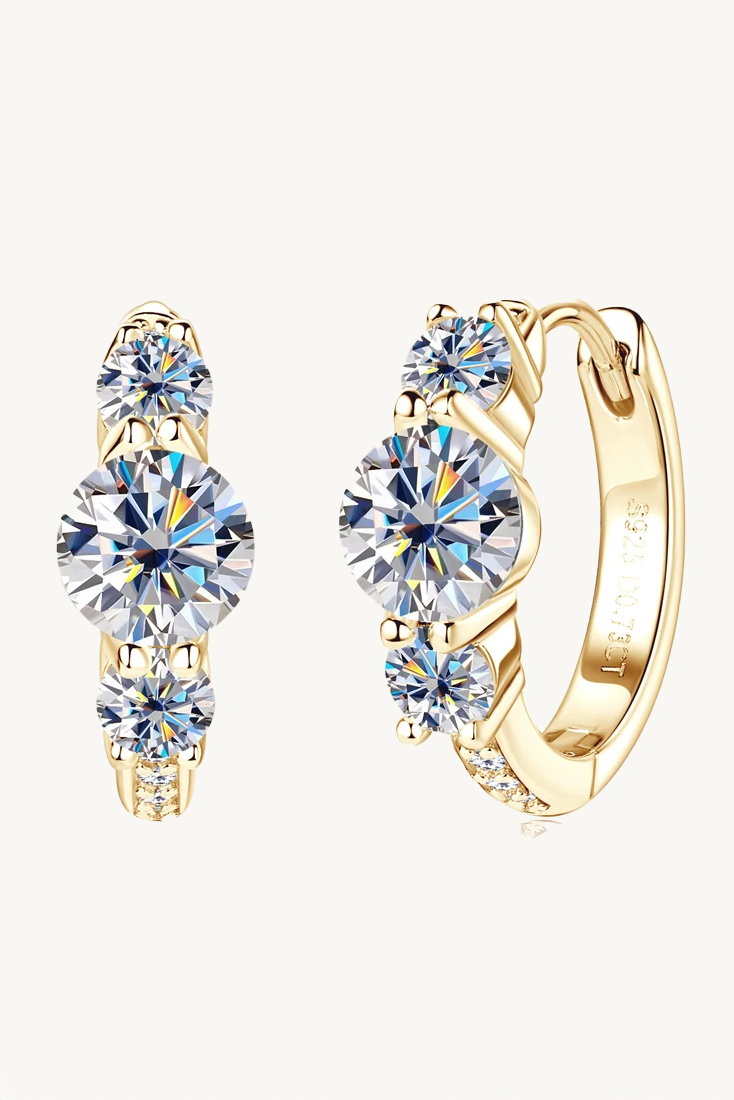 Sienna Graduated Moissanite Hoop Earrings