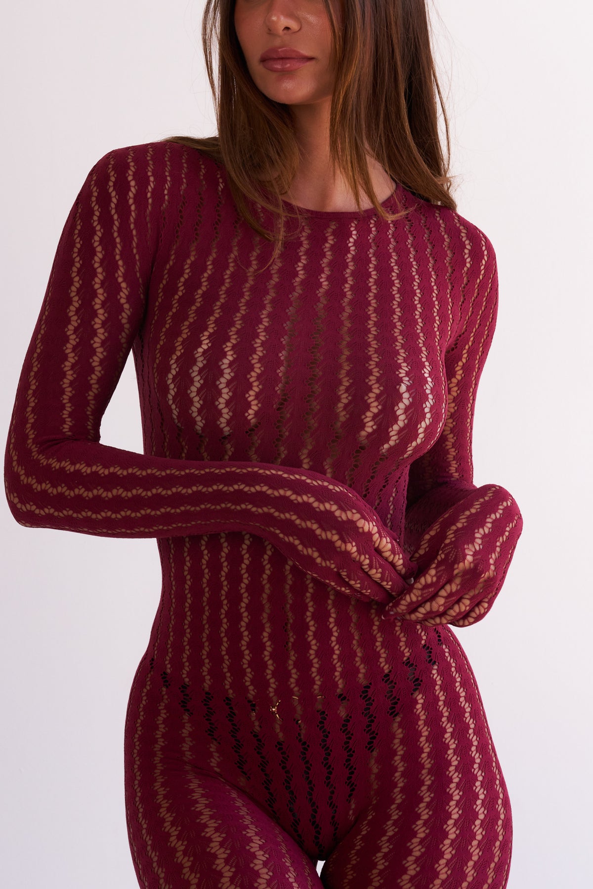 Alessia Sheer Knit Catsuit