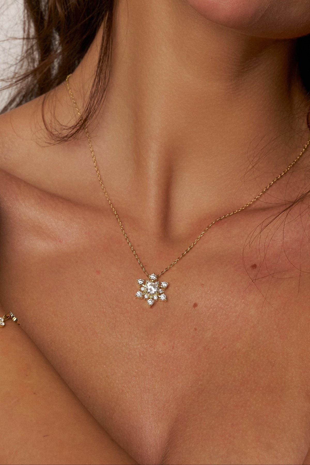 Zinnia Snowflake Moissanite Necklace