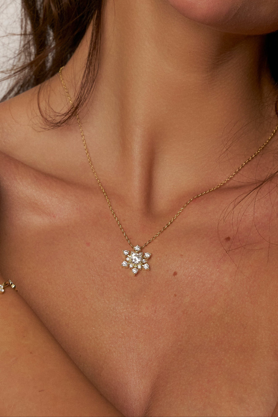 Zinnia Snowflake Moissanite Necklace