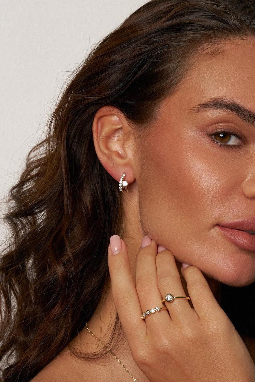Ursula Halo Bloom Moissanite Hoops