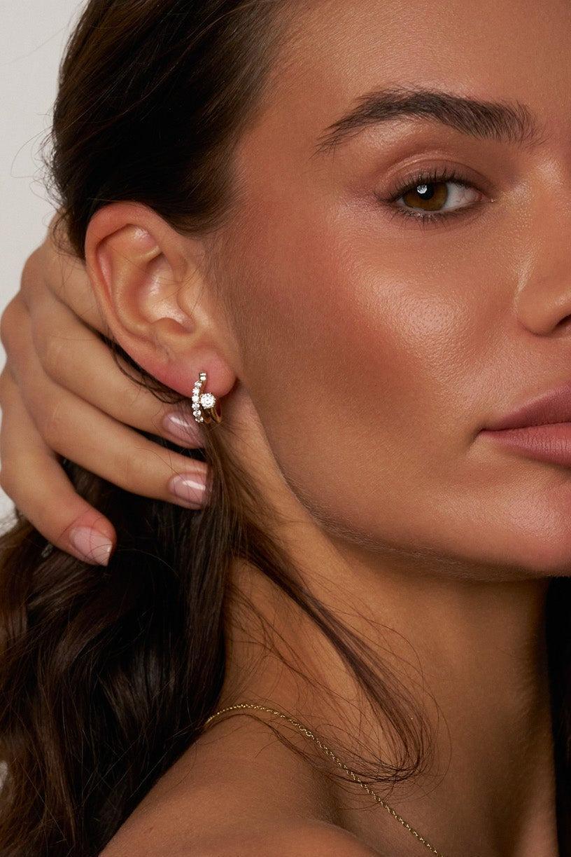 Ursula Halo Bloom Moissanite Hoops