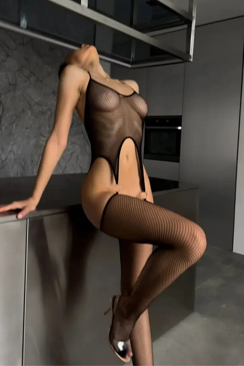 Paulette O-Ring Fishnet Bodystocking