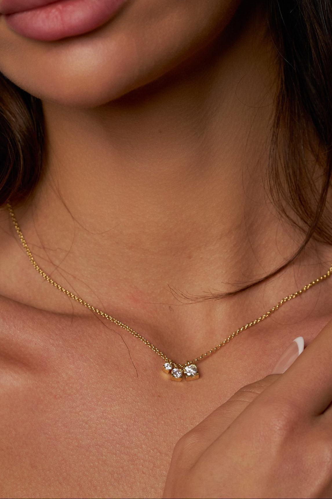 Willa Three-Stone Graduated Moissanite Necklace