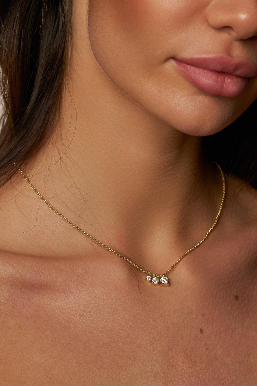 Willa Three-Stone Graduated Moissanite Necklace