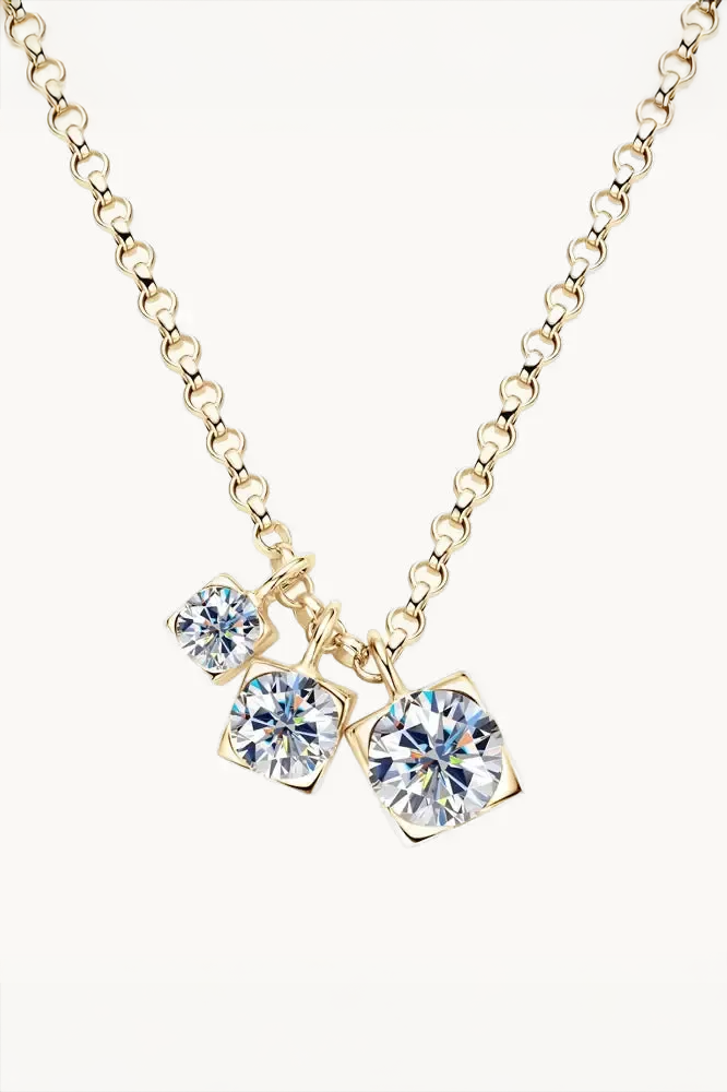 Willa Three-Stone Graduated Moissanite Necklace
