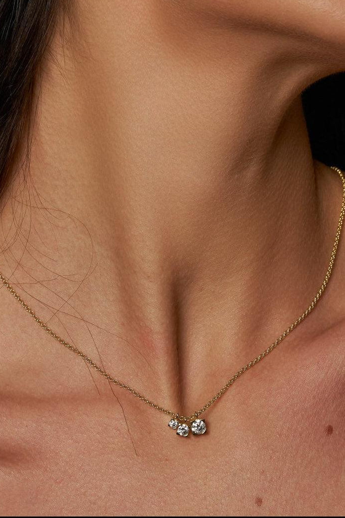 Willa Three-Stone Graduated Moissanite Necklace