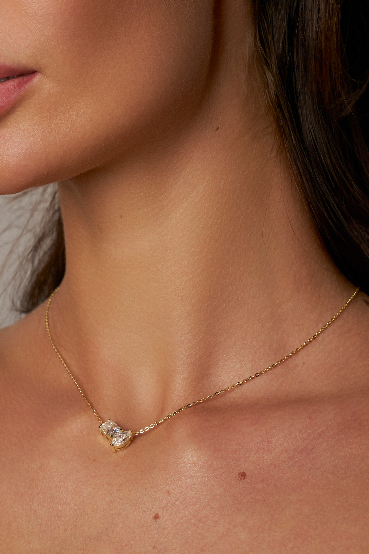 Saoirse Toi et Moi Moissanite Necklace