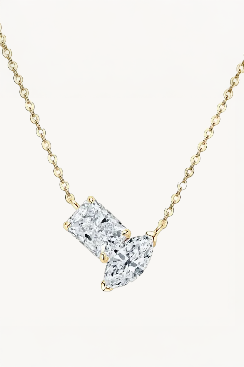 Saoirse Toi et Moi Moissanite Necklace