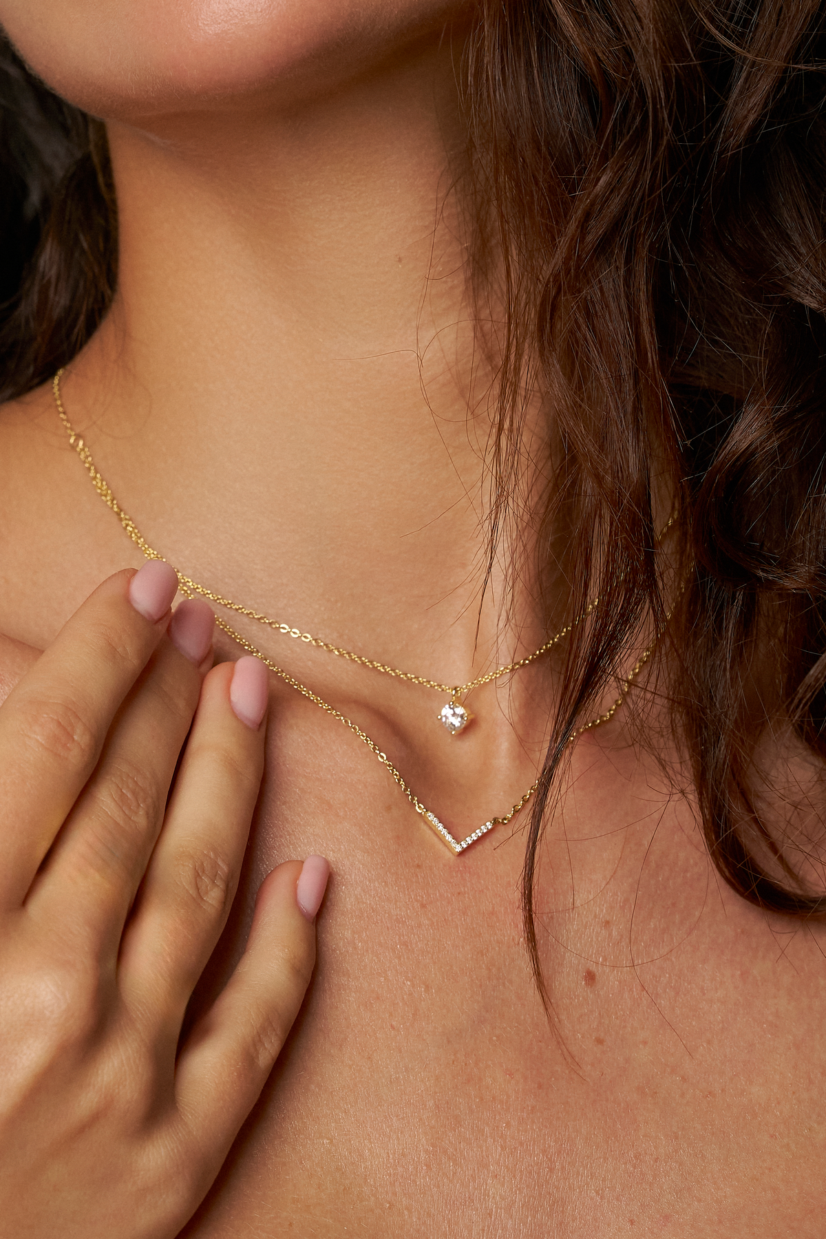 Yvette V-Shape Moissanite Necklace