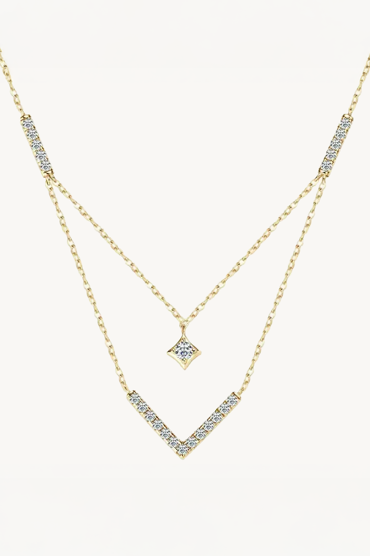 Yvette V-Shape Moissanite Necklace