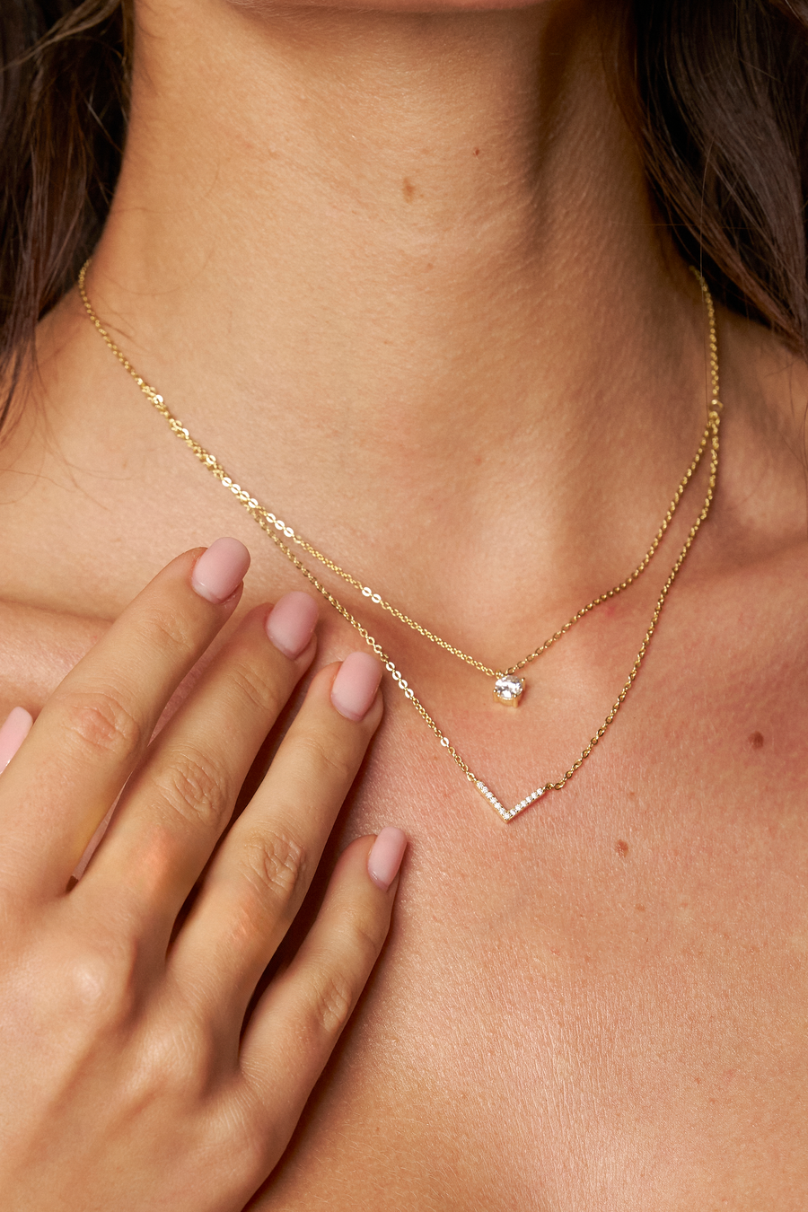 Yvette V-Shape Moissanite Necklace